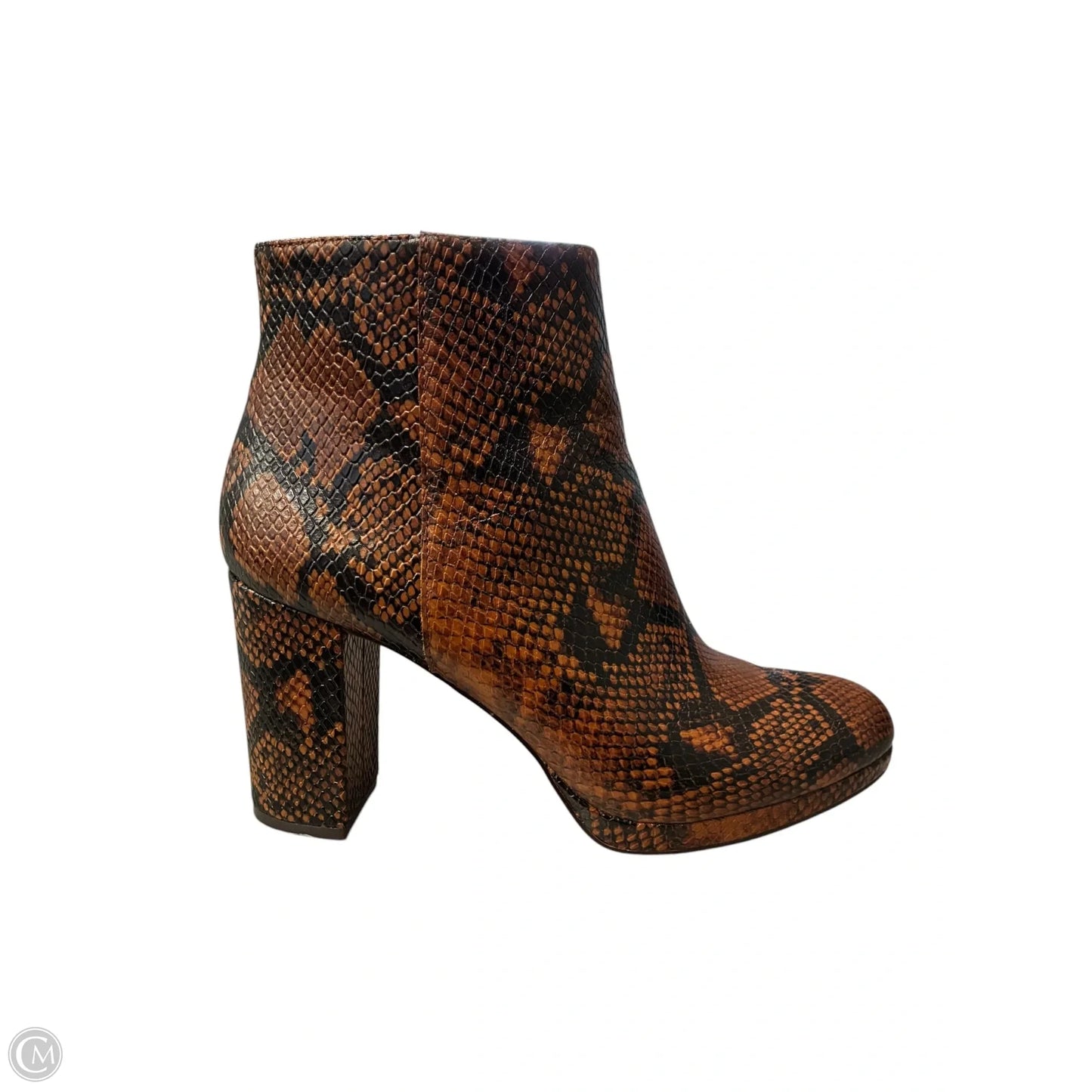 Boots Ankle Heels By Vince Camuto In Black & Brown, Size: 10