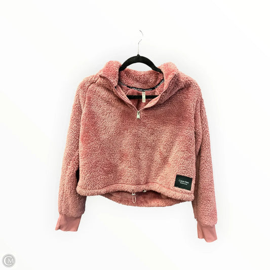 Jacket Faux Fur & Sherpa By Calvin Klein In Mauve, Size: M