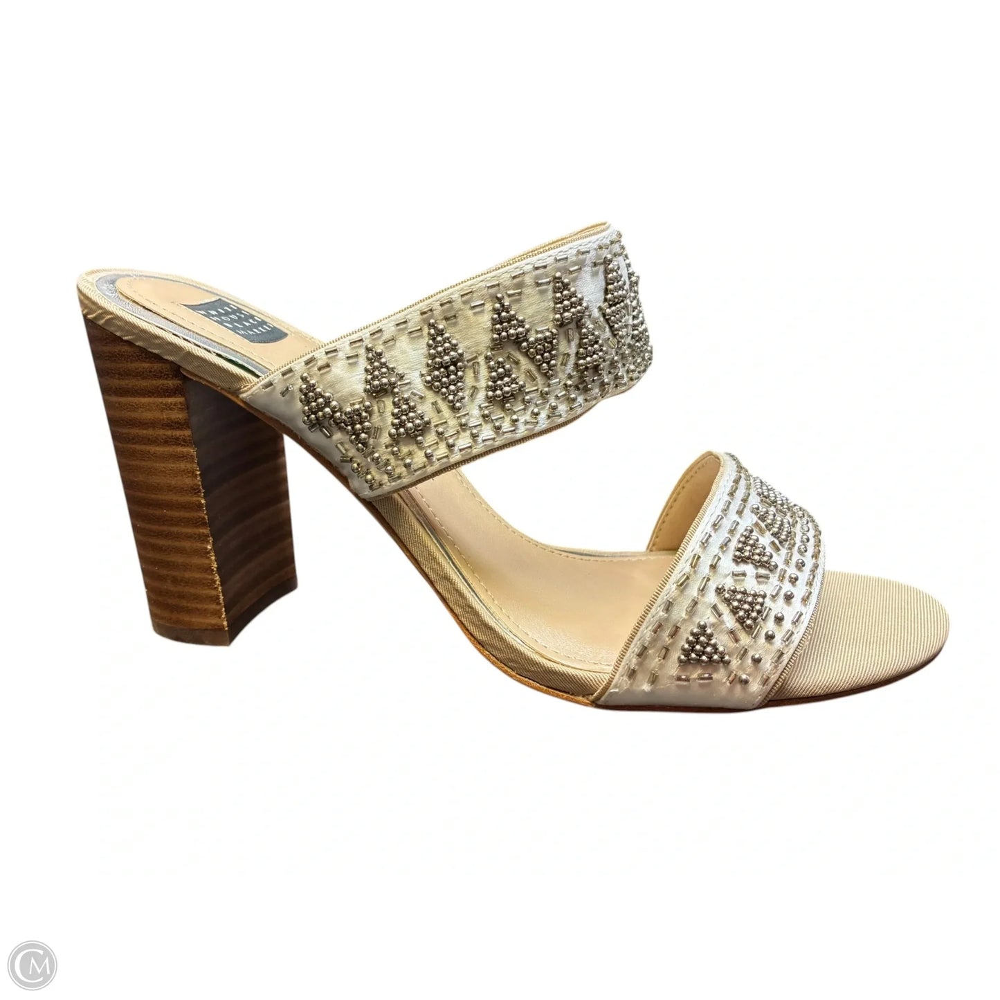 Sandals Heels Block By White House Black Market In White, Size: 9.5