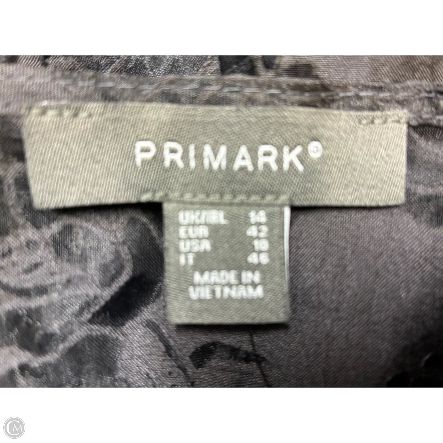Blouse Short Sleeve By Primark In Black, Size: M