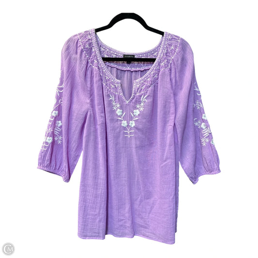 Top 3/4 Sleeve By Talbots In Purple, Size: L