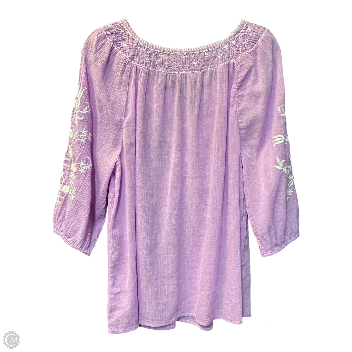 Top 3/4 Sleeve By Talbots In Purple, Size: L
