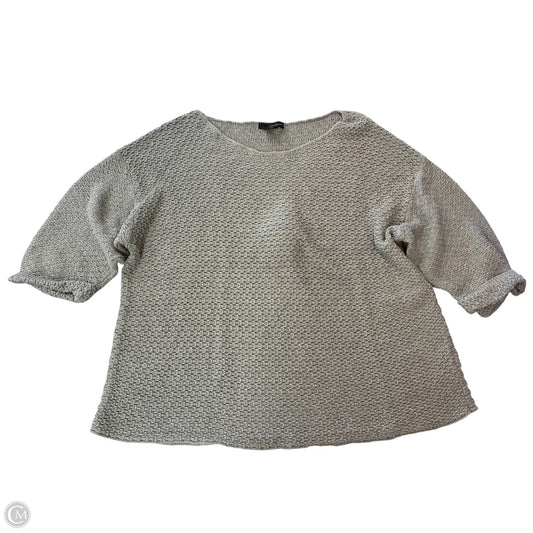 Sweater Short Sleeve By Calvin Klein In Grey, Size: 3x