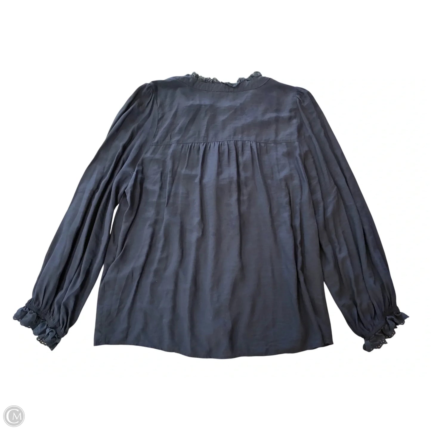 Blouse Long Sleeve By Cotton Bleu In Blue, Size: Xl