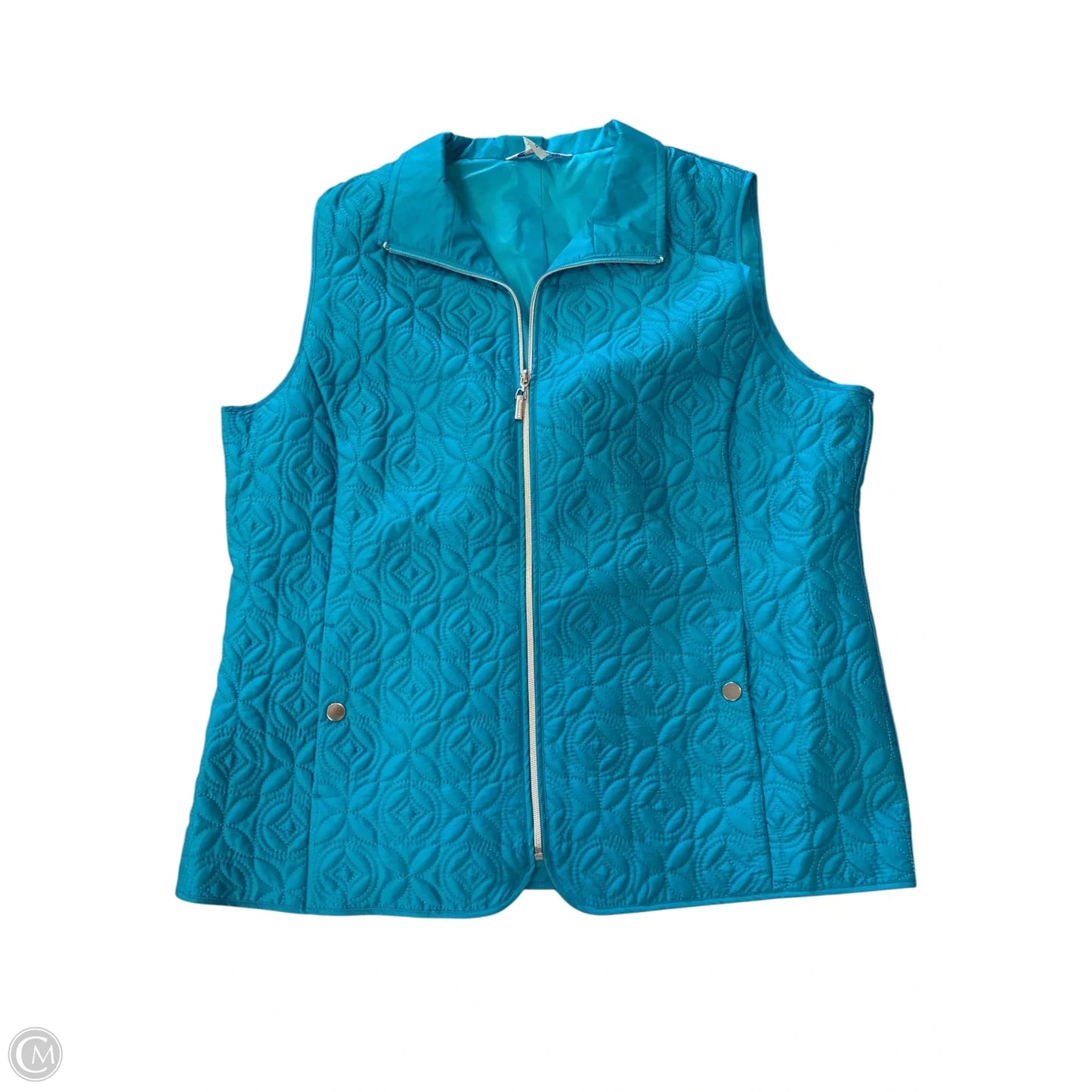 Vest Puffer & Quilted By Allison Daley In Teal, Size: Xl