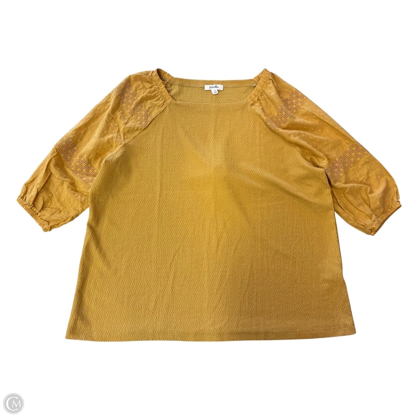 Top Long Sleeve By Cmf In Yellow, Size: 2x