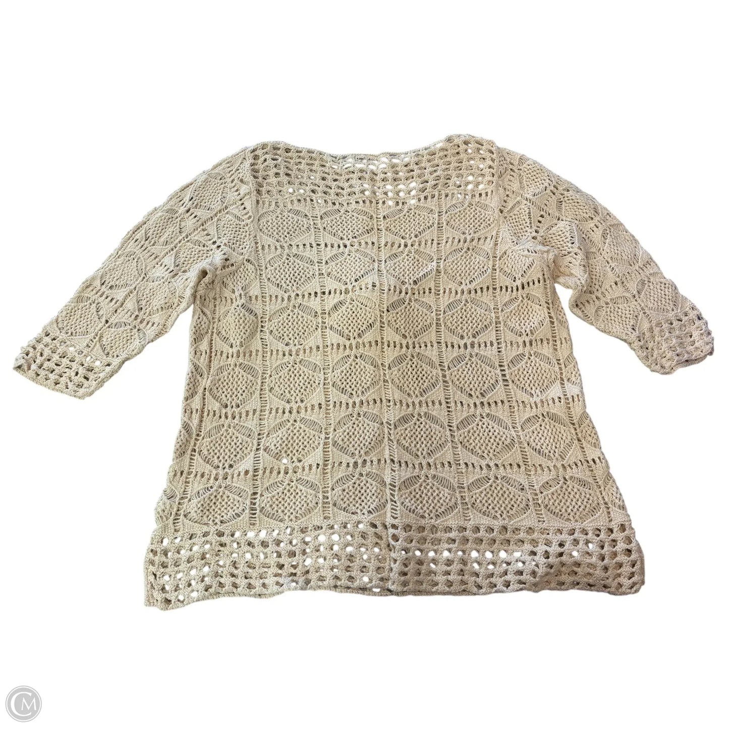 Top 3/4 Sleeve By Jeanne Pierre In Beige, Size: 2x
