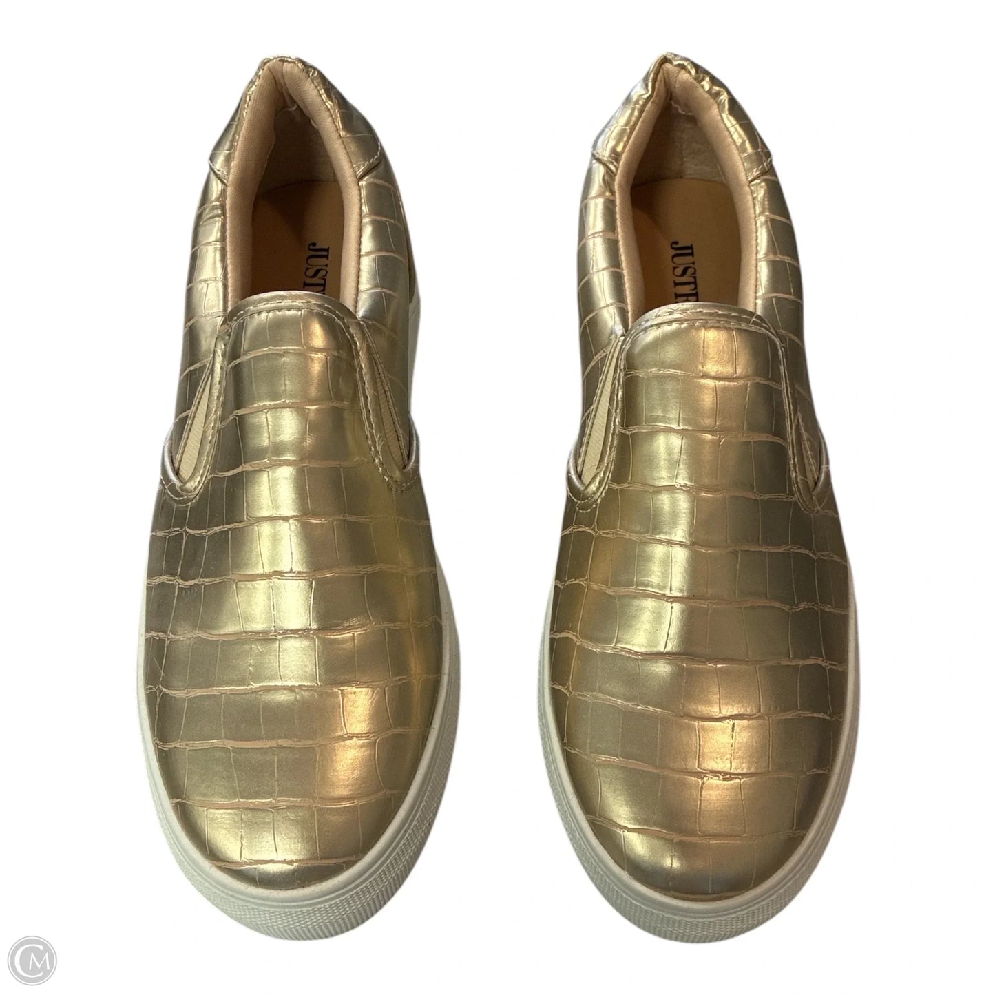 Shoes Sneakers By Justfab In Gold, Size: 7.5