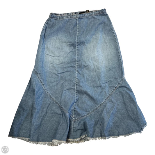 Skirt Midi By Chicos In Blue Denim, Size: M