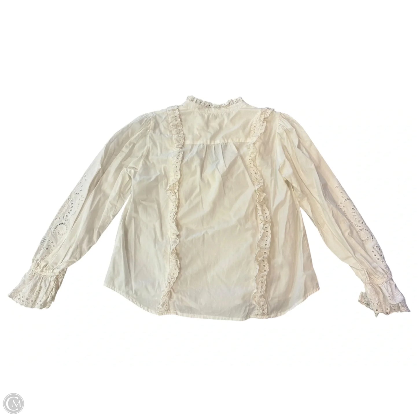 Blouse Long Sleeve By Maeve In White, Size: M