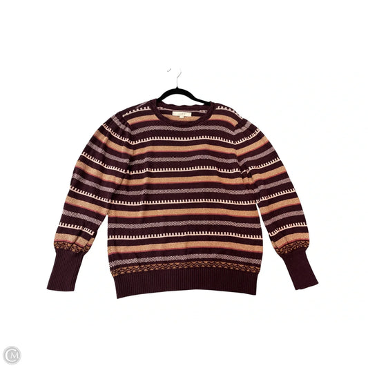 Sweater By Loft In Red & Tan, Size: Xl