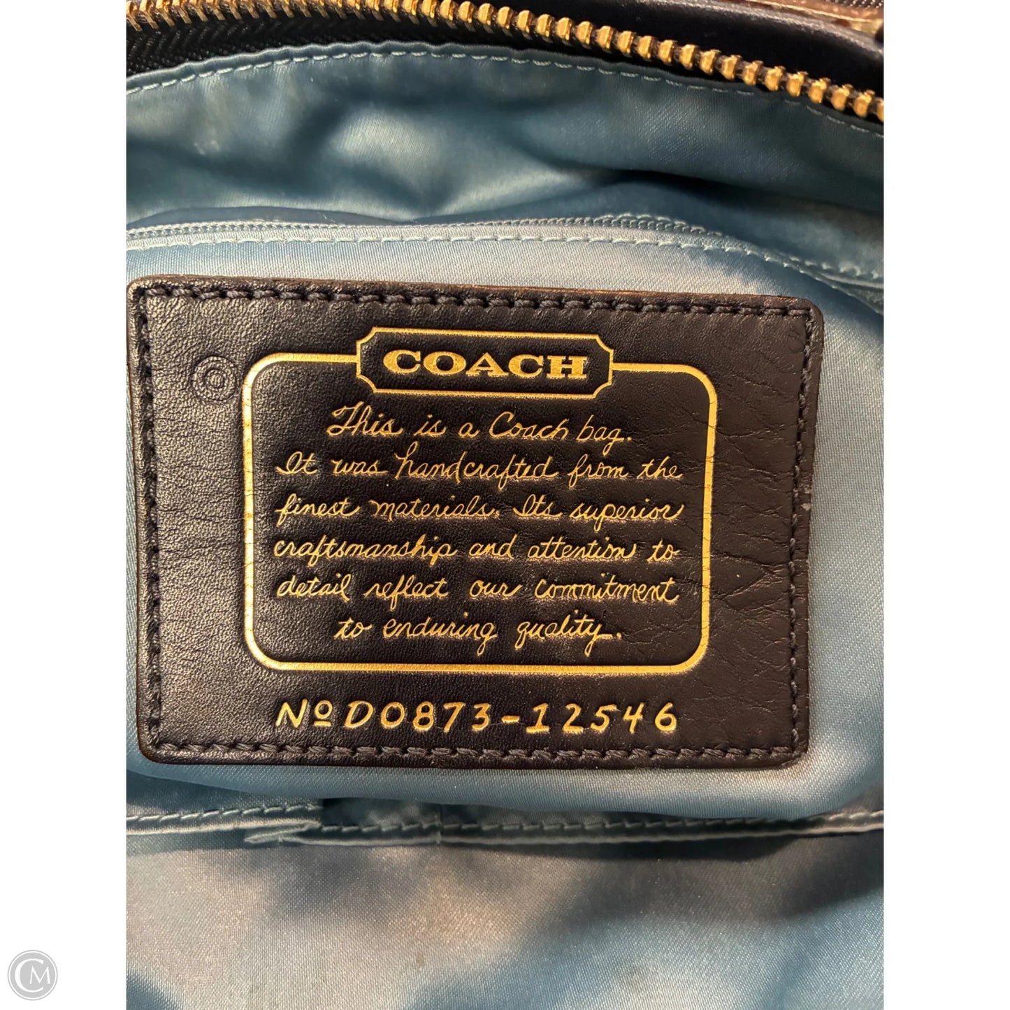 Handbag Designer By Coach, Size: Small