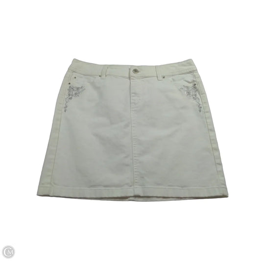 Skirt Mini & Short By White House Black Market In White Denim, Size: 4