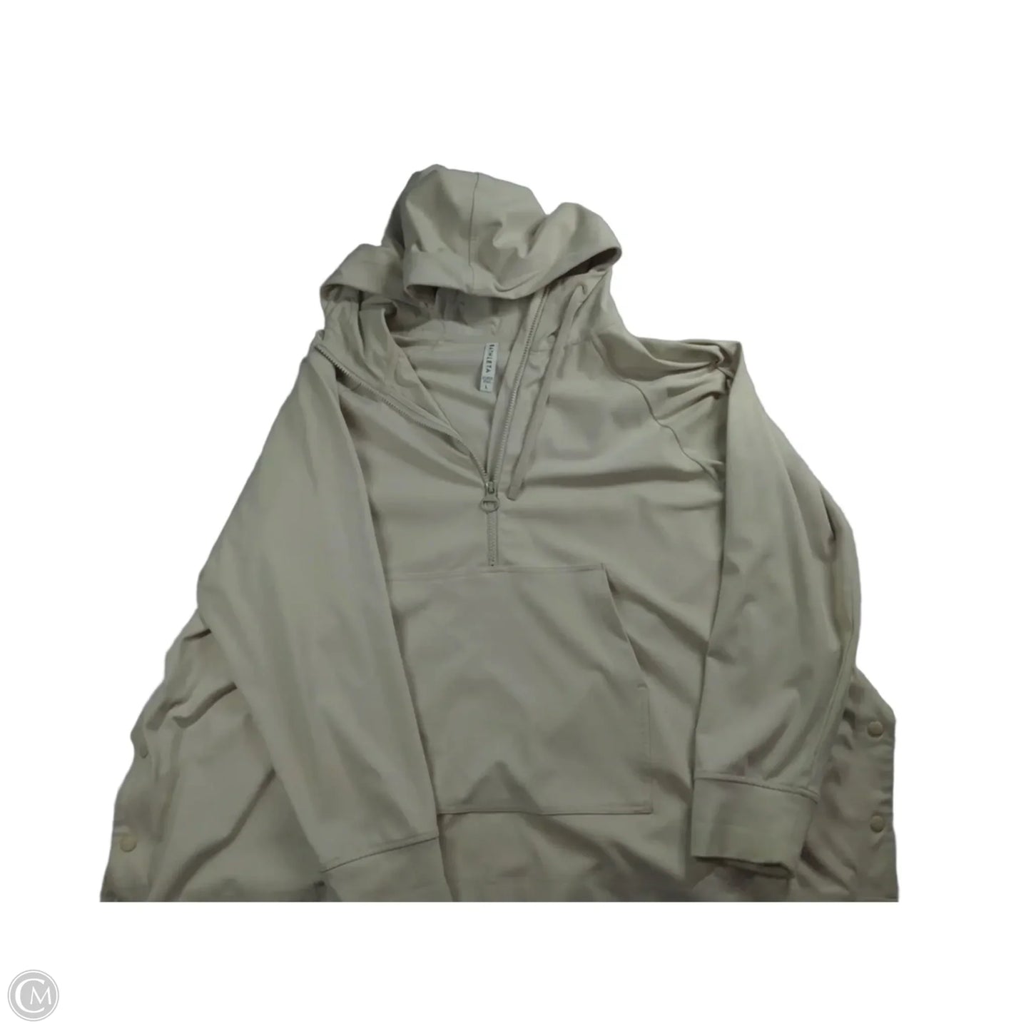 Athletic Top Long Sleeve Collar By Athleta In Beige, Size: L