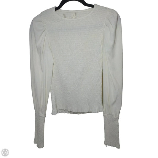 Blouse Long Sleeve By Anthropologie In Cream, Size: S
