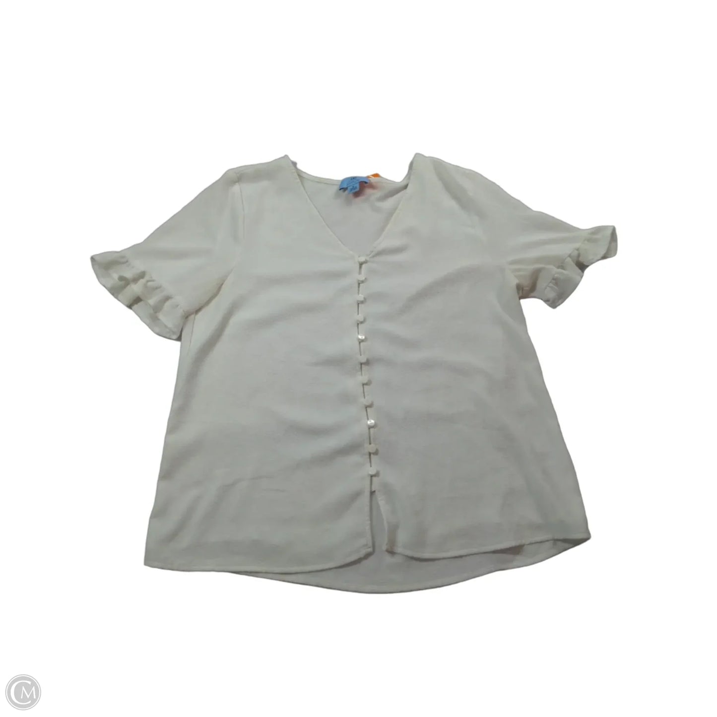 Top Short Sleeve By Cece In White, Size: M