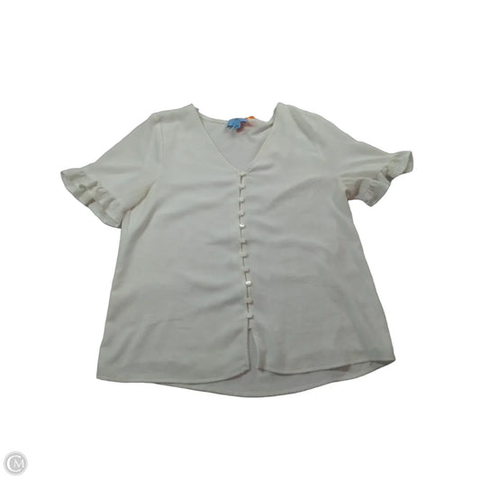 Top Short Sleeve By Cece In White, Size: M
