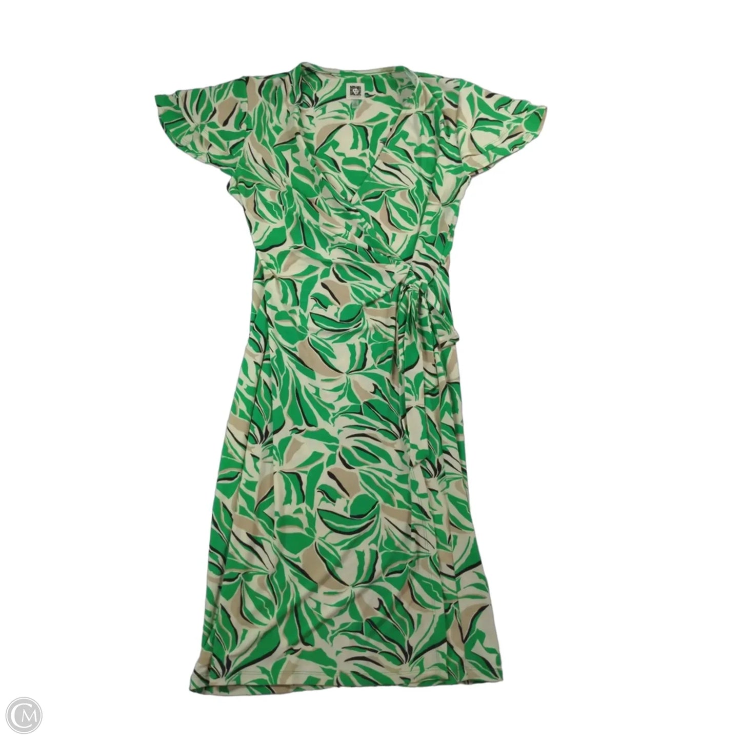 Dress Party Midi By Anne Klein In Green & Tan, Size: S