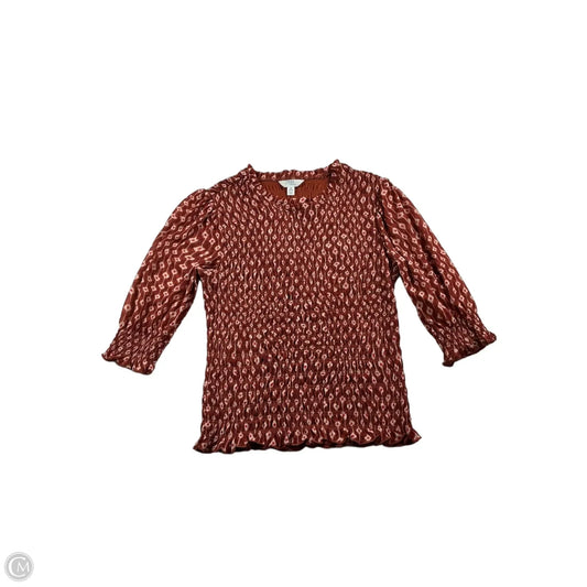 Top 3/4 Sleeve By Time And Tru In Red, Size: Xs