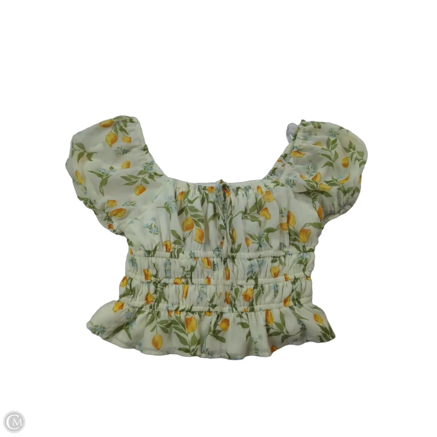 Top Short Sleeve By Japna In Cream & Green, Size: M