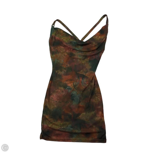 Dress Party Midi By Pretty Little Thing In Green & Orange, Size: 6