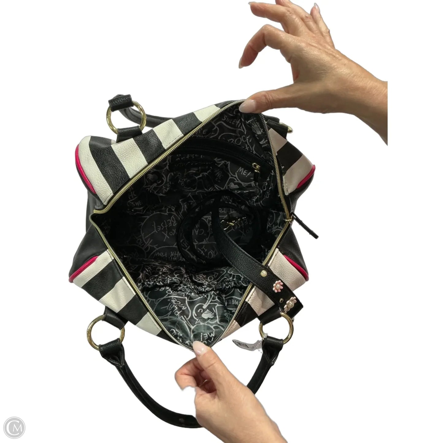 Handbag Leather By Betsey Johnson, Size: Medium