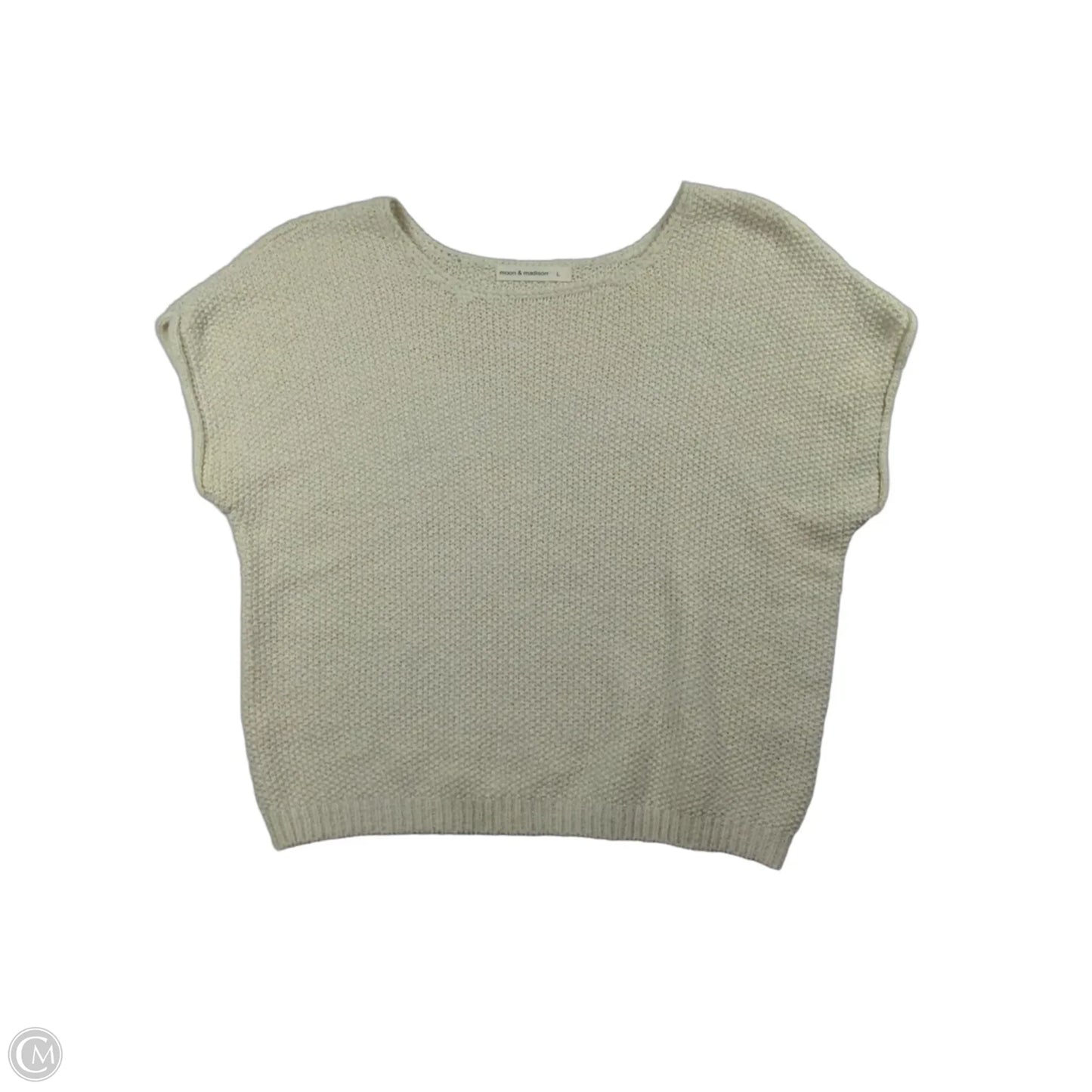 Sweater Short Sleeve By Moon And Madison In Cream, Size: L