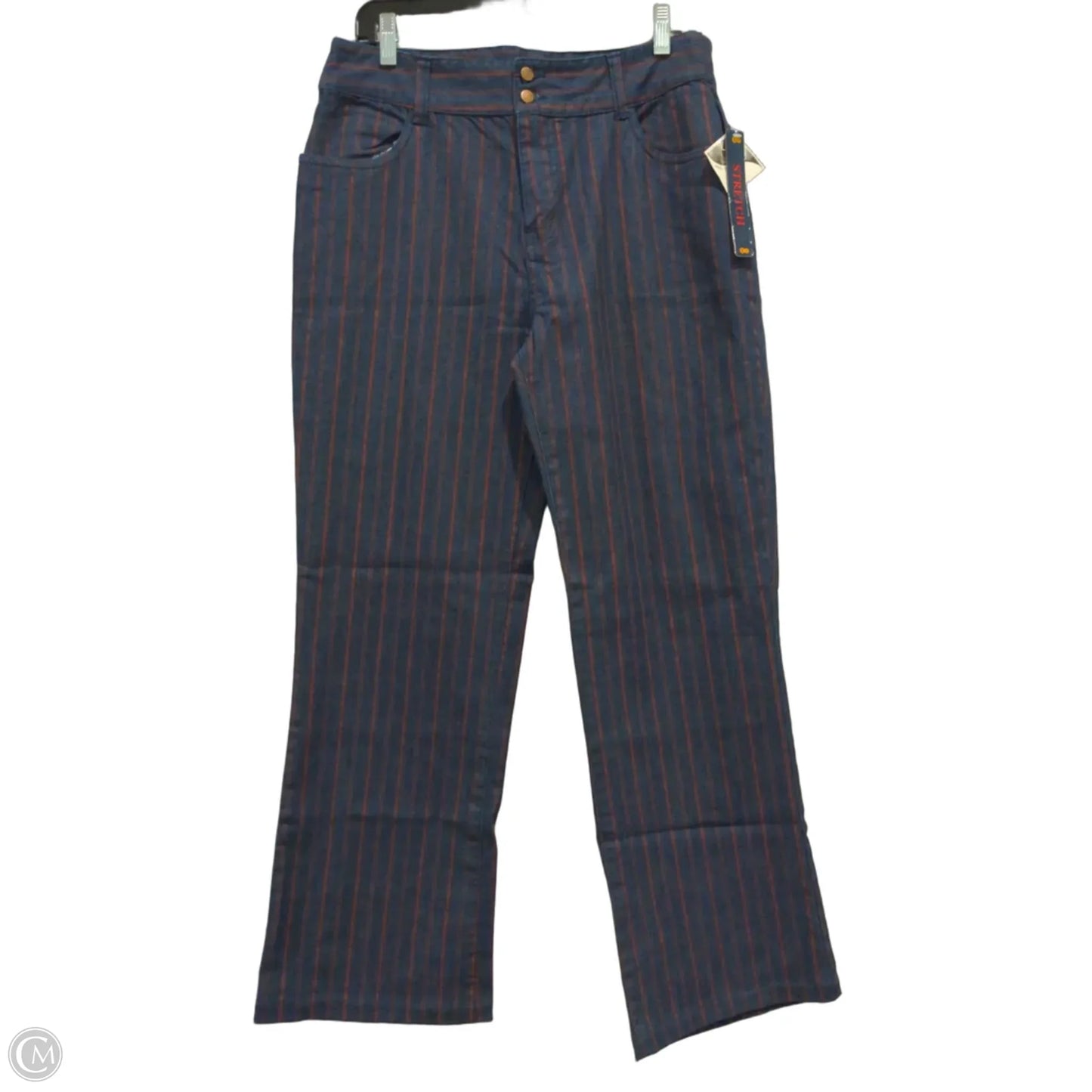 Jeans Wide Leg By Bill Blass In Striped Pattern, Size: 10