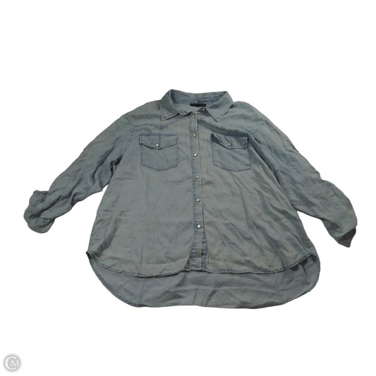 Top Long Sleeve By Jane And Delancey In Blue, Size: 1x