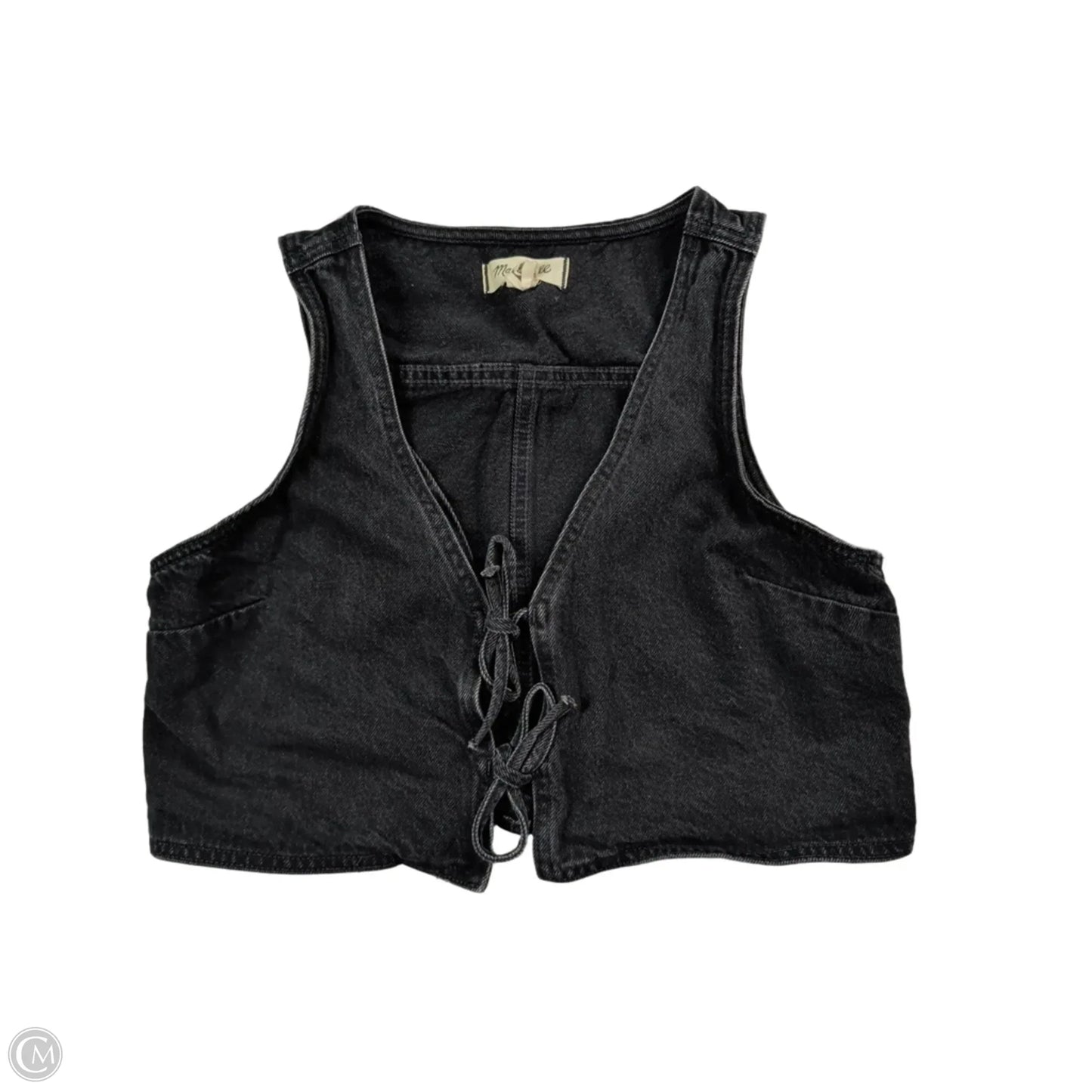 Top Sleeveless By Madewell In Black Denim, Size: 4