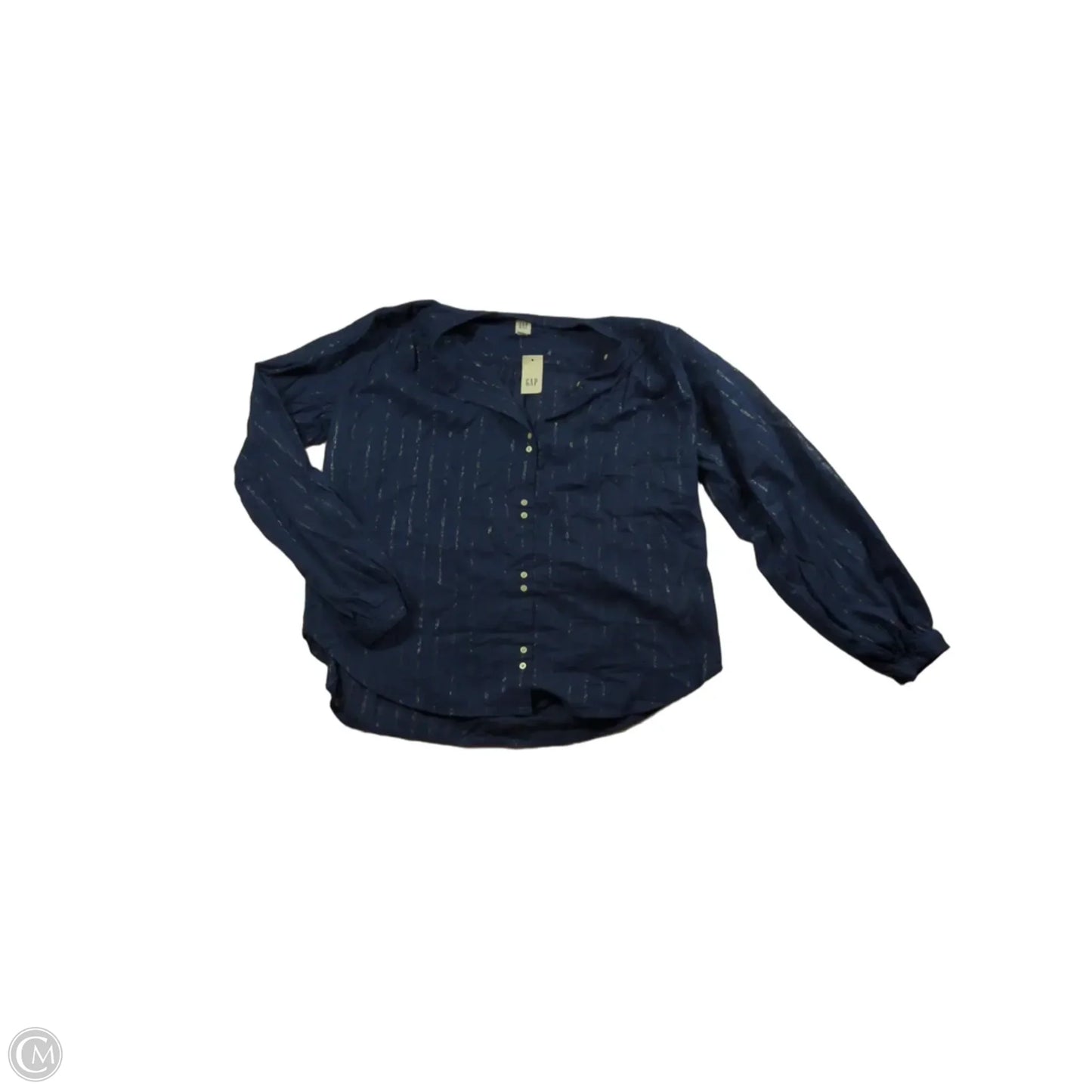 Top Long Sleeve By Gap In Blue & Silver, Size: L