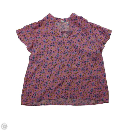 Blouse Short Sleeve By Gap In Floral Print, Size: M