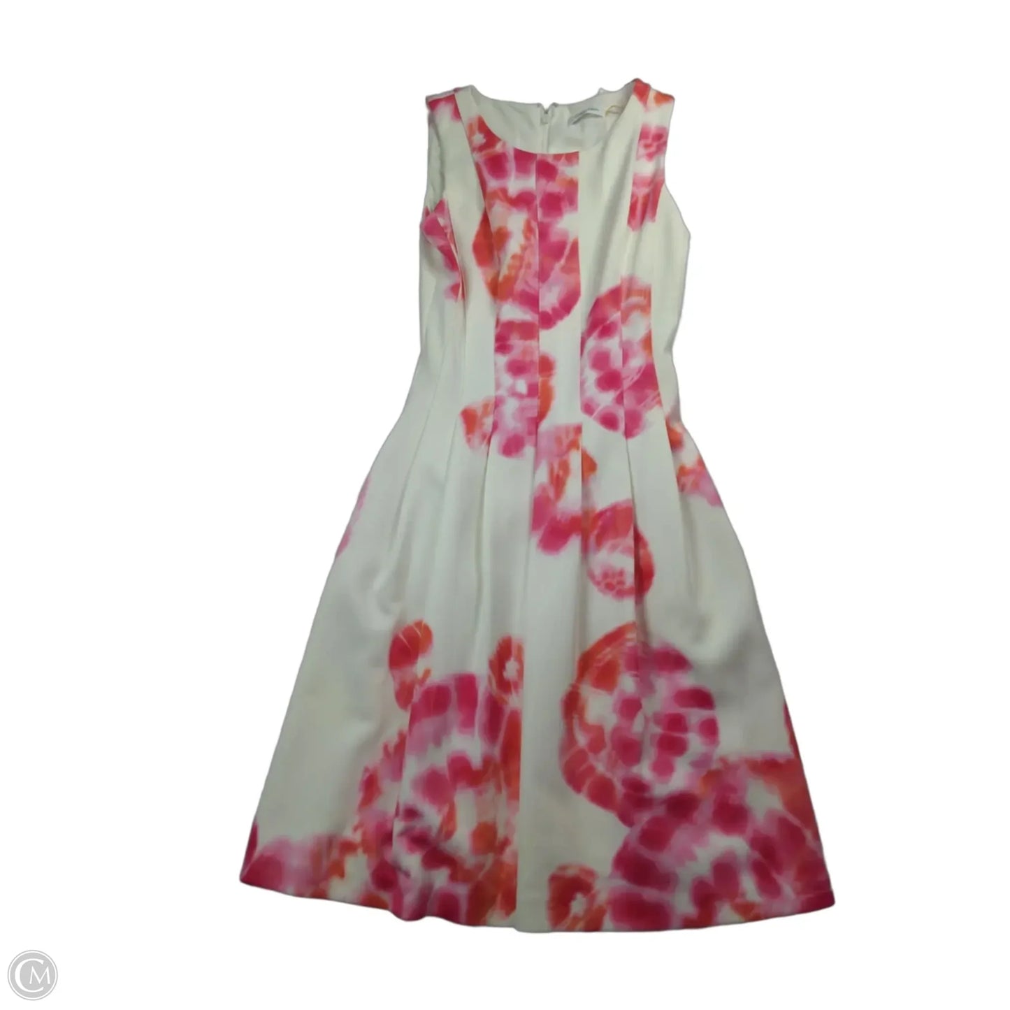 Dress Party Midi By Calvin Klein In Pink & White, Size: 2