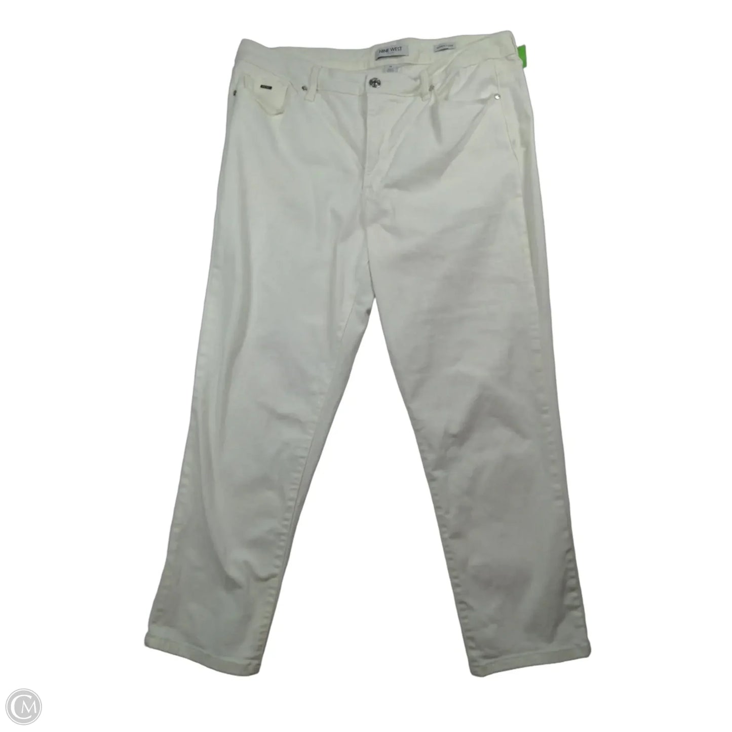 Jeans Straight By Nine West In White Denim, Size: 14
