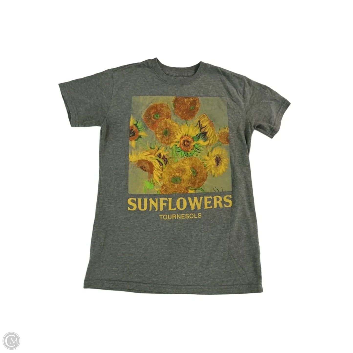 Top Short Sleeve By Mighty Fine In Grey & Yellow, Size: Xs
