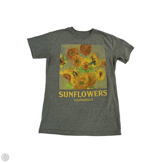 Top Short Sleeve By Mighty Fine In Grey & Yellow, Size: Xs