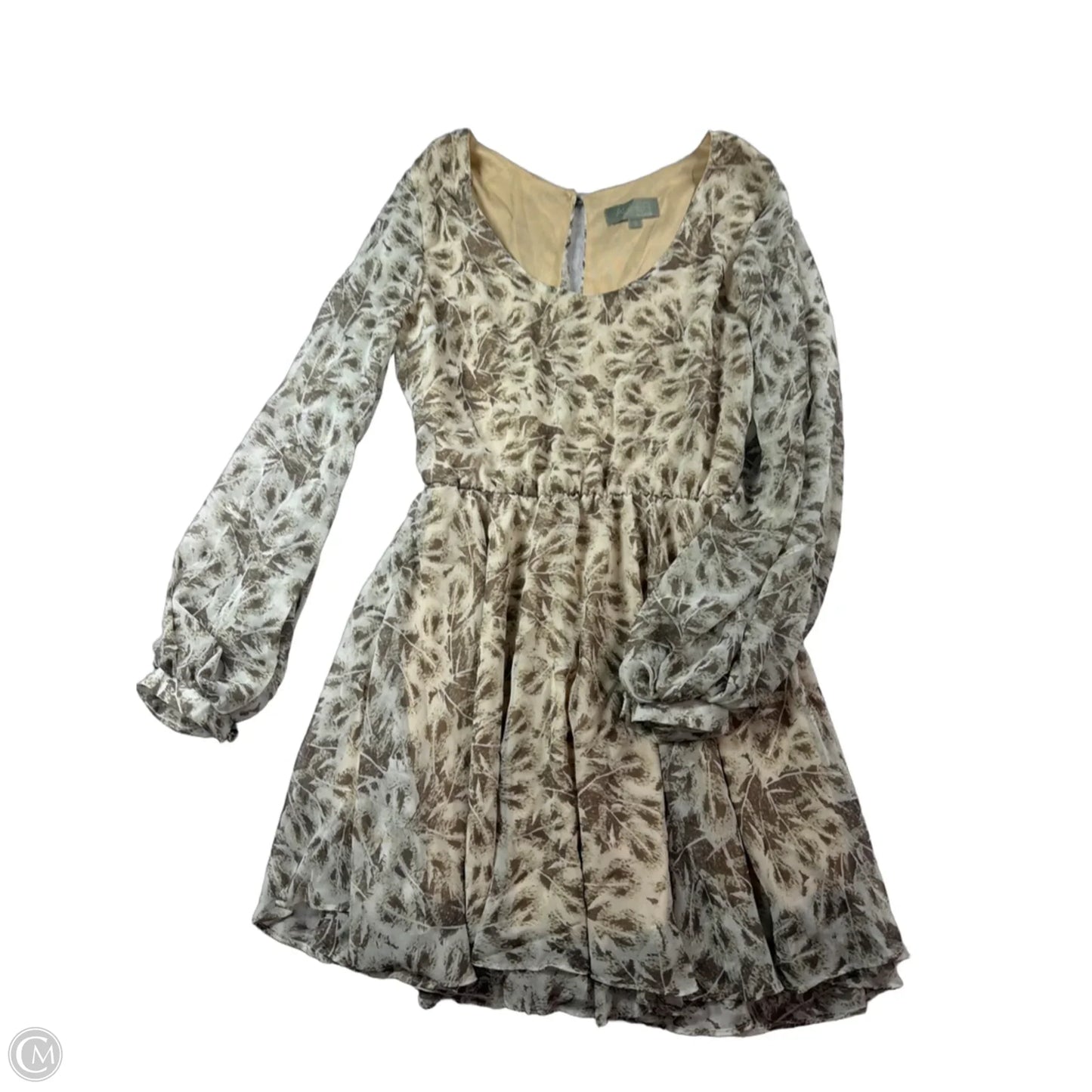 Dress Casual Short By Fabrik In Brown & Cream, Size: S