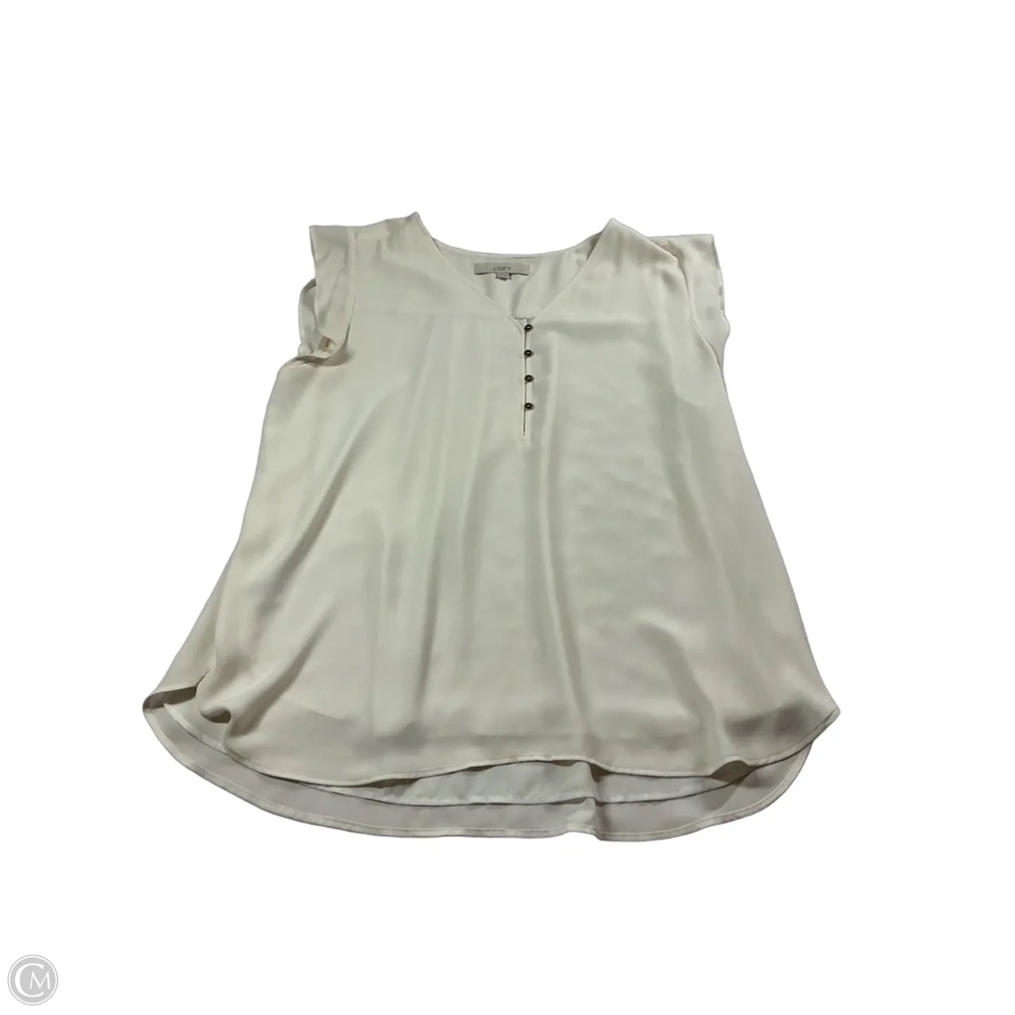 Top Short Sleeve By Loft In Cream, Size: Xl