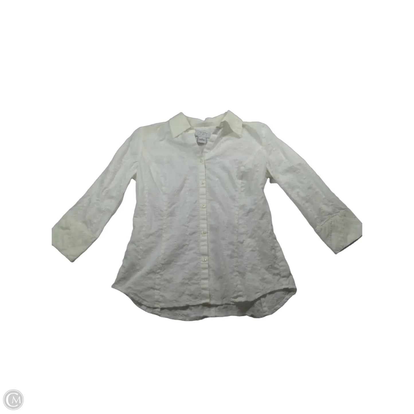Top 3/4 Sleeve By Loft In White, Size: S