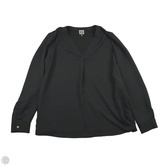 Top Long Sleeve By Anne Klein In Black, Size: S