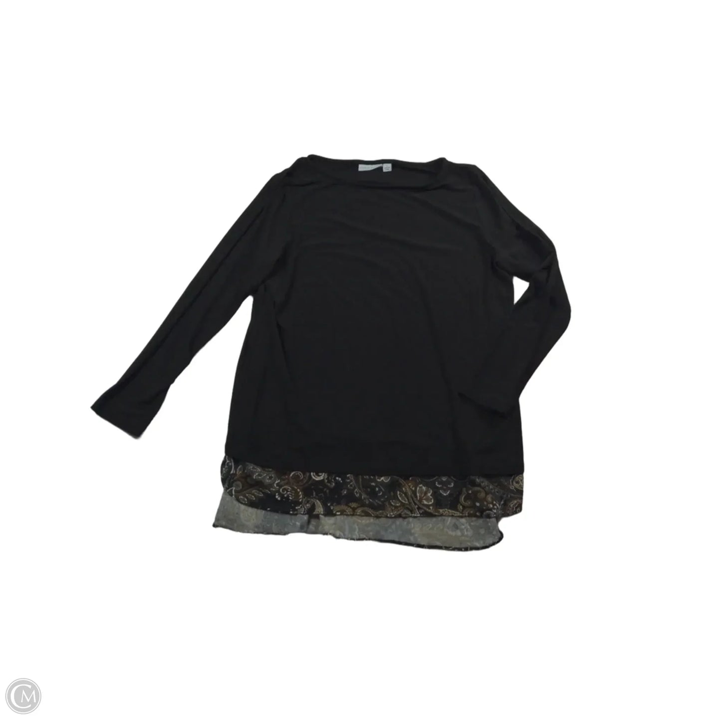 Top Long Sleeve By Susan Graver In Black, Size: L