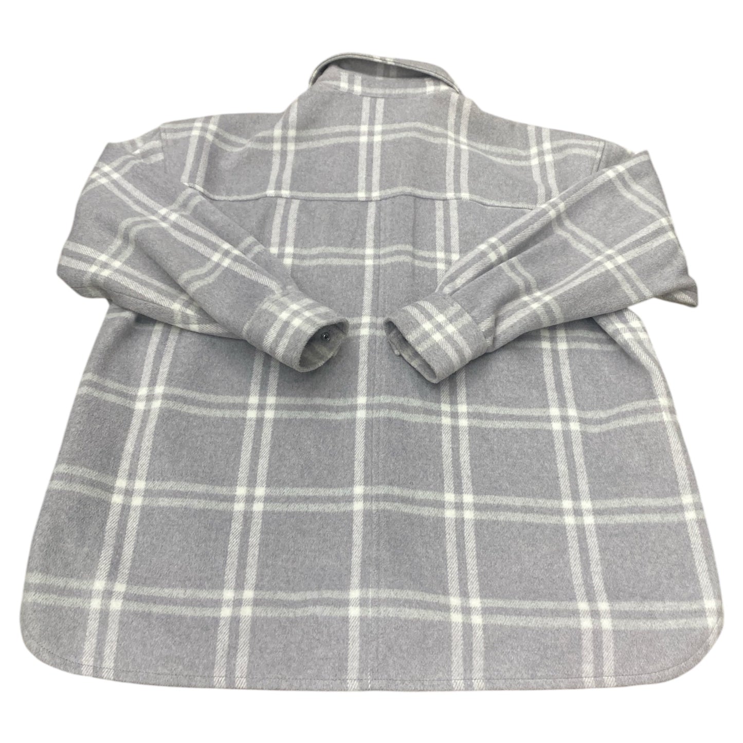 Jacket Shirt By H&M In Grey & White, Size:M