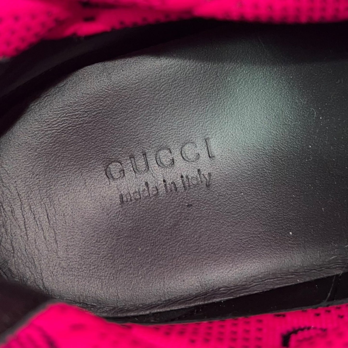 Boots Luxury Designer By Gucci In Black & Pink, Size: 9