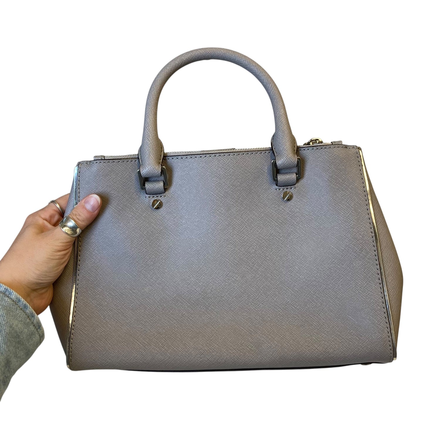 Handbag Designer By Michael Kors In Grey, Size:Medium