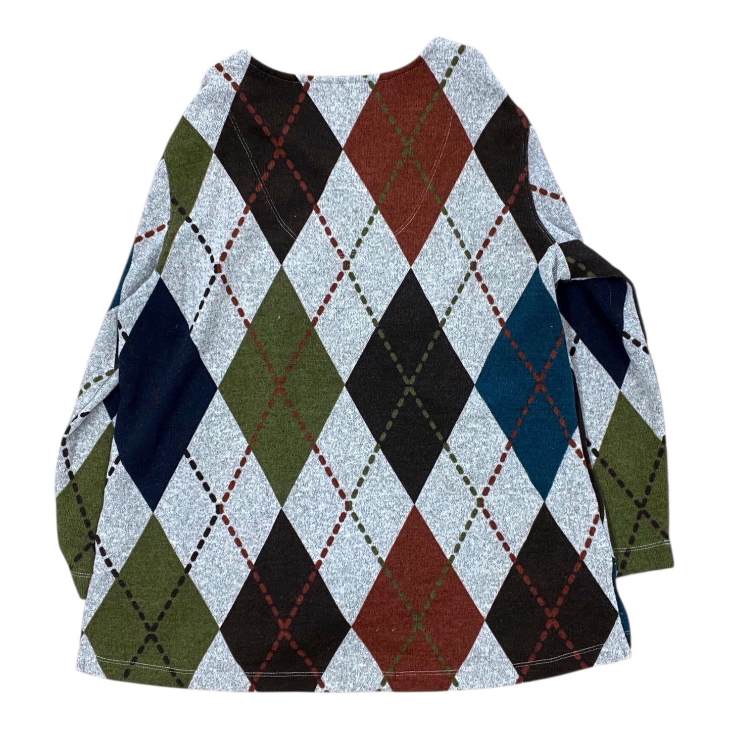 Top Ls By Multiples In Grey & Red, Size:M