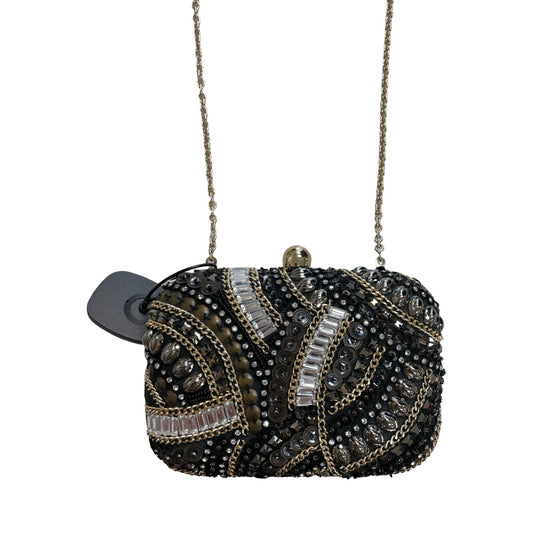 Handbag By Inc In Black & Gold, Size:Small