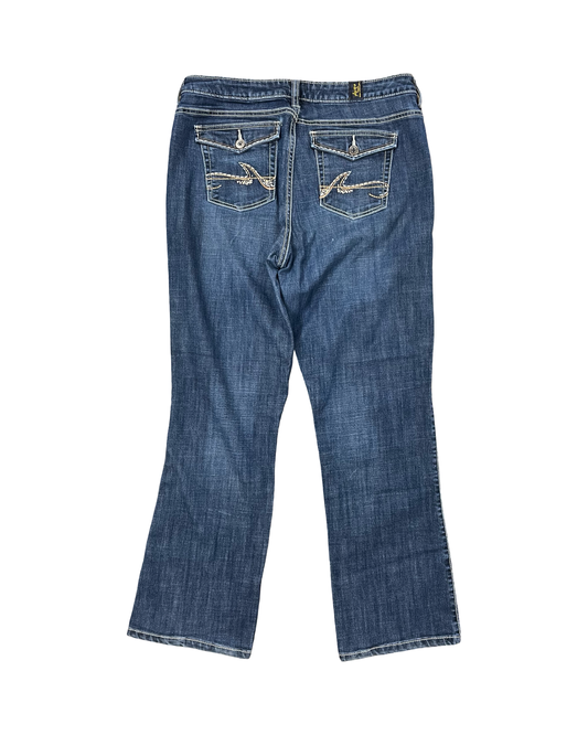 Jeans Boot Cut By Wrangler In Blue Denim, Size:14