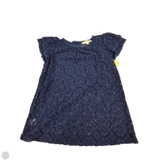 Top Short Sleeve By Loft In Navy, Size: Xxsp