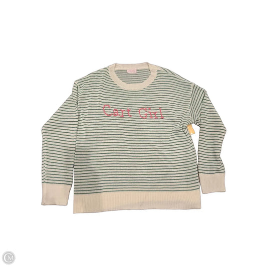 Sweater By Pink Lily In Green & White, Size: M
