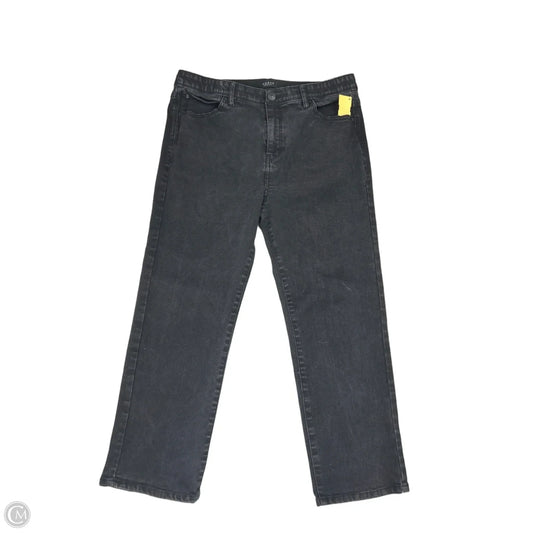 Jeans Straight By Curve Appeal In Black Denim, Size: 14